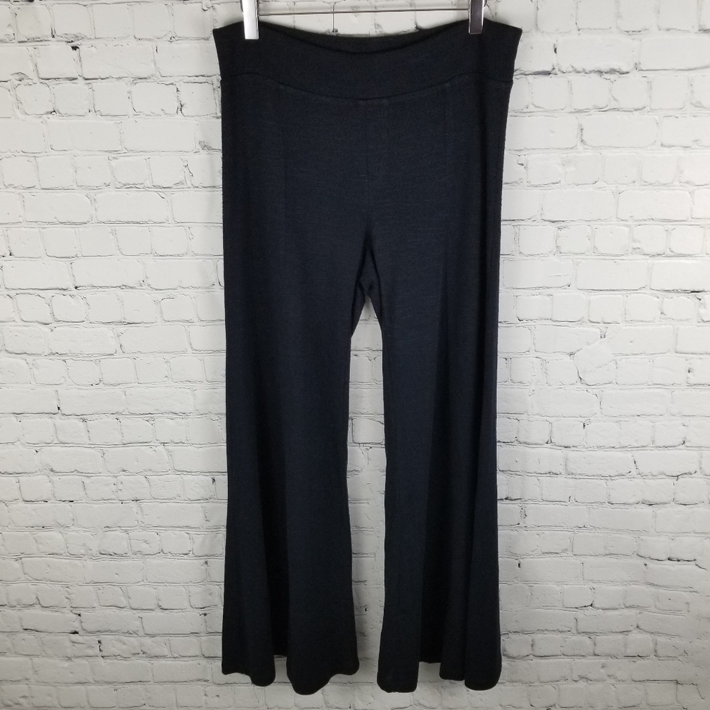 XCVI | knit flowy wide flare bell bottom leg pants